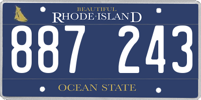 RI license plate 887243
