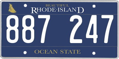 RI license plate 887247