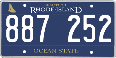 RI license plate 887252