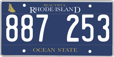 RI license plate 887253
