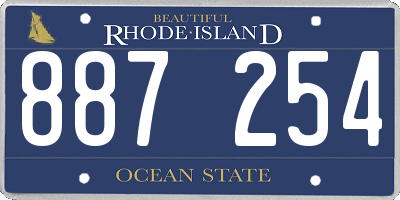 RI license plate 887254