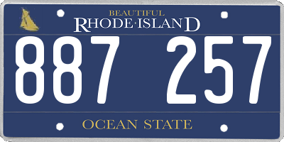 RI license plate 887257