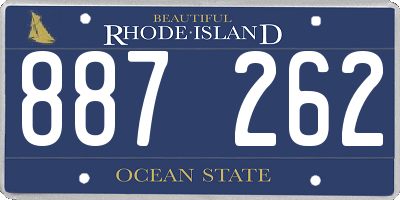 RI license plate 887262
