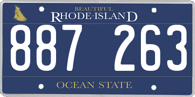 RI license plate 887263