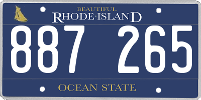 RI license plate 887265