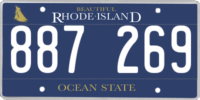RI license plate 887269