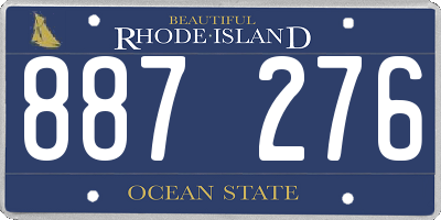 RI license plate 887276