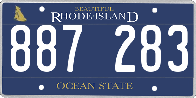 RI license plate 887283