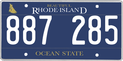 RI license plate 887285