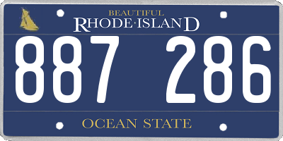 RI license plate 887286