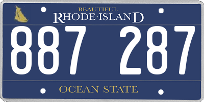 RI license plate 887287
