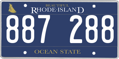 RI license plate 887288