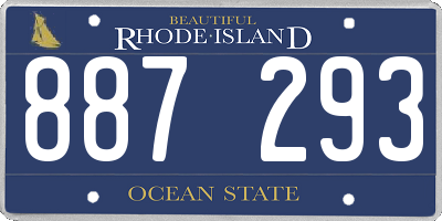 RI license plate 887293