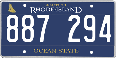RI license plate 887294
