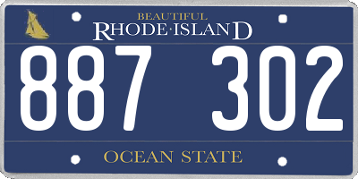 RI license plate 887302