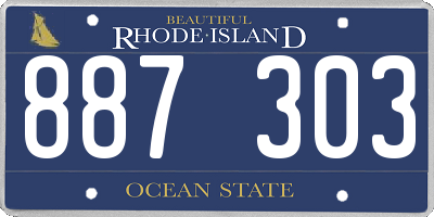 RI license plate 887303