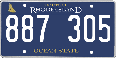 RI license plate 887305