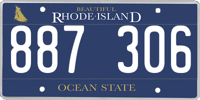 RI license plate 887306