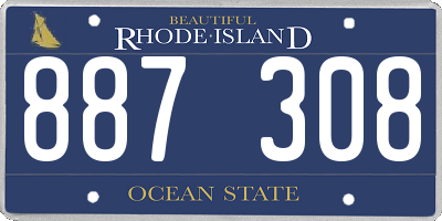RI license plate 887308