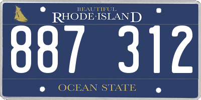 RI license plate 887312