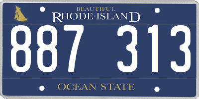 RI license plate 887313