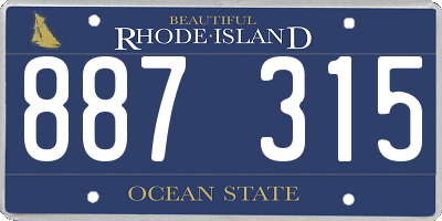 RI license plate 887315