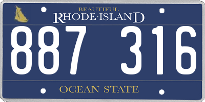 RI license plate 887316