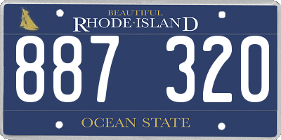 RI license plate 887320