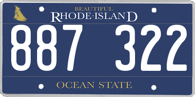 RI license plate 887322