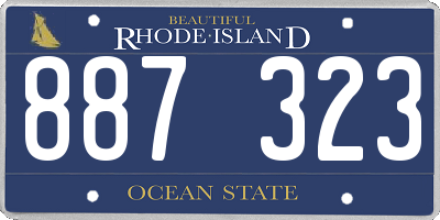 RI license plate 887323