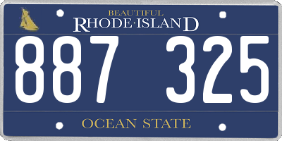 RI license plate 887325
