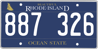 RI license plate 887326