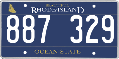 RI license plate 887329