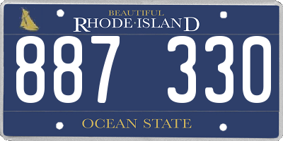 RI license plate 887330