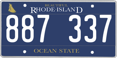 RI license plate 887337