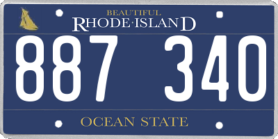 RI license plate 887340