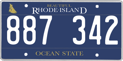 RI license plate 887342