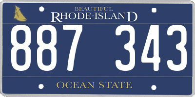 RI license plate 887343