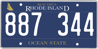 RI license plate 887344
