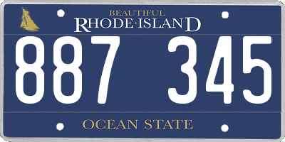 RI license plate 887345