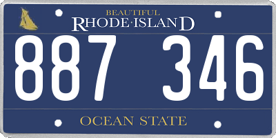 RI license plate 887346