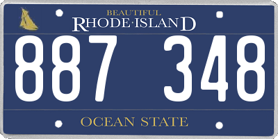RI license plate 887348