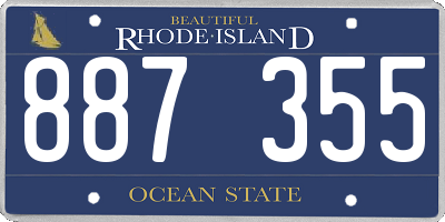 RI license plate 887355