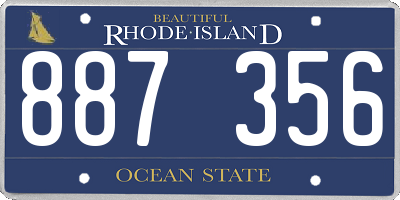 RI license plate 887356