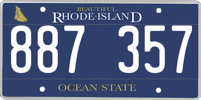 RI license plate 887357