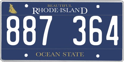 RI license plate 887364