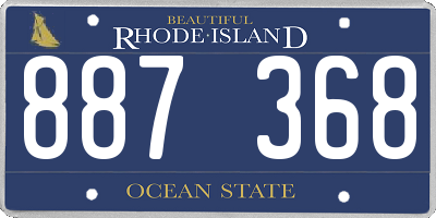 RI license plate 887368