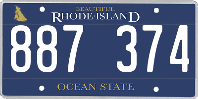 RI license plate 887374