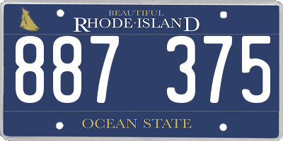 RI license plate 887375