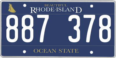 RI license plate 887378